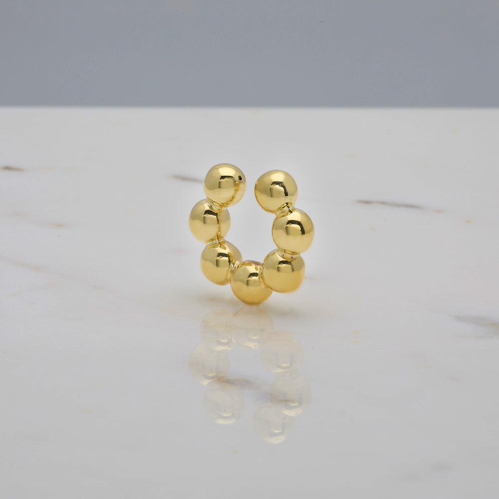 Ear cuff bubble big oro 18kt placcato