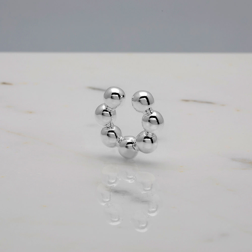 Ear cuff bubble big Argento 925