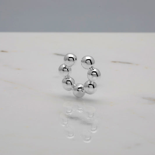 Ear cuff bubble big Argento 925