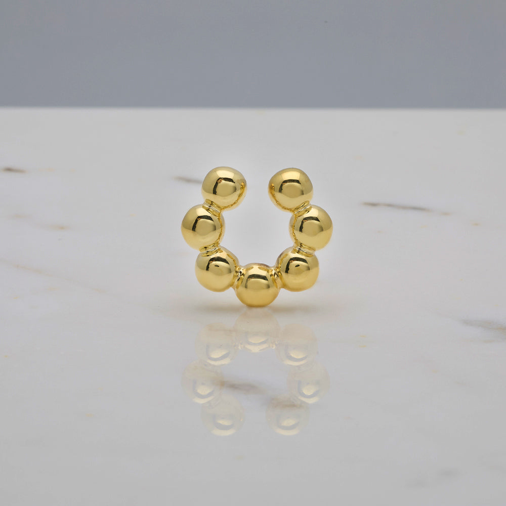 Ear cuff bubble big oro 18kt placcato