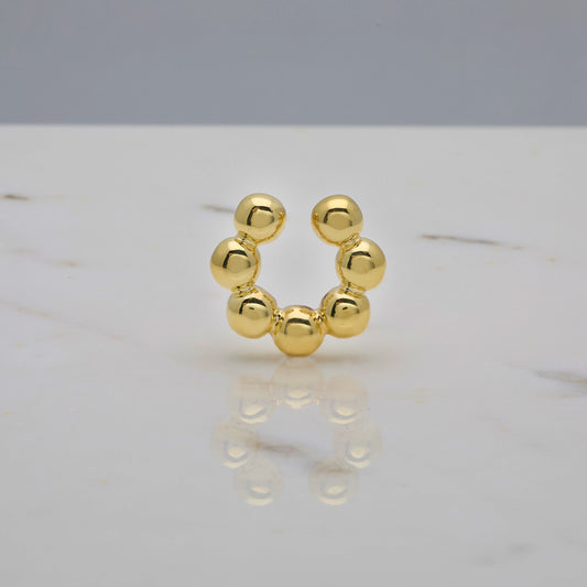 Ear cuff bubble big oro 18kt placcato
