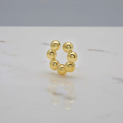 Ear cuff bubble big oro 18kt placcato