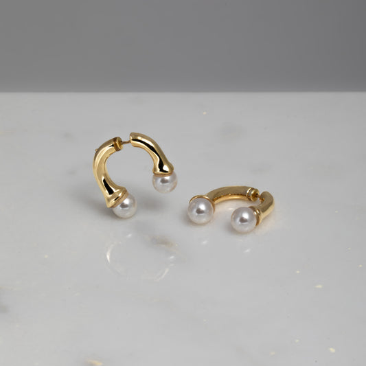 Orecchini Lily oro 18kt placcato con perle naturali