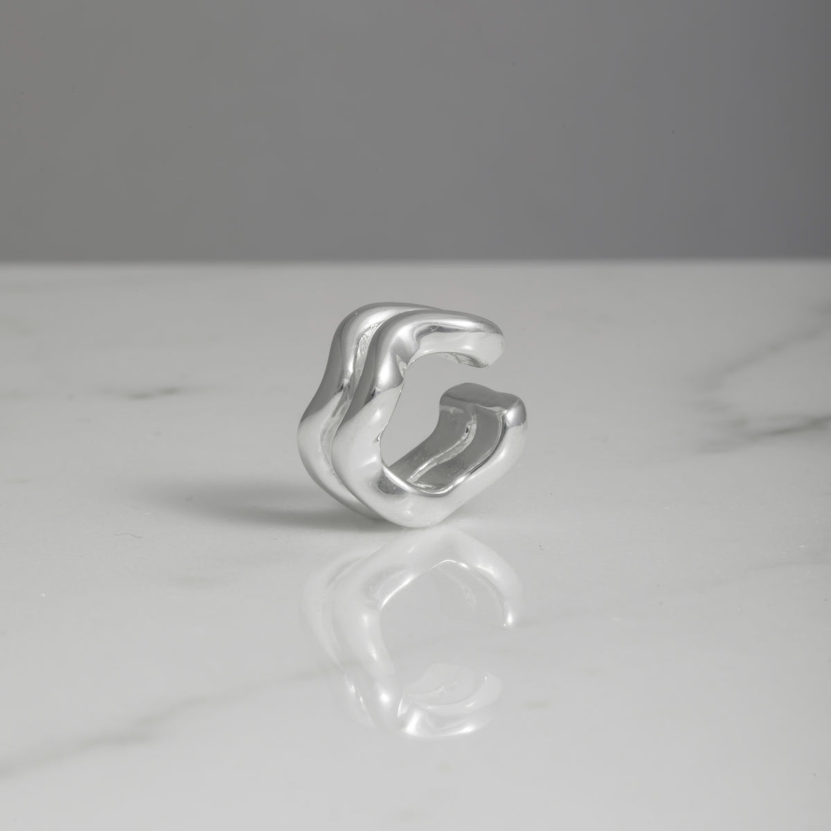Ear cuff wave doppio argento 925