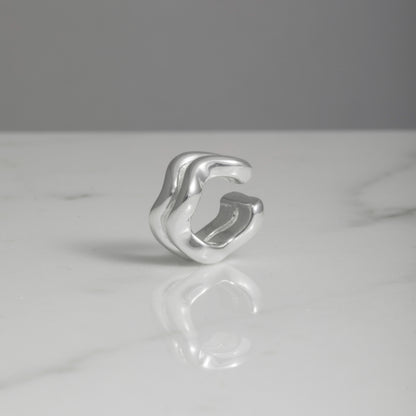 Ear cuff wave doppio argento 925