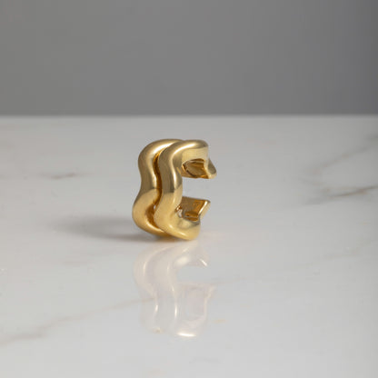 Ear cuff wave oro 18kt