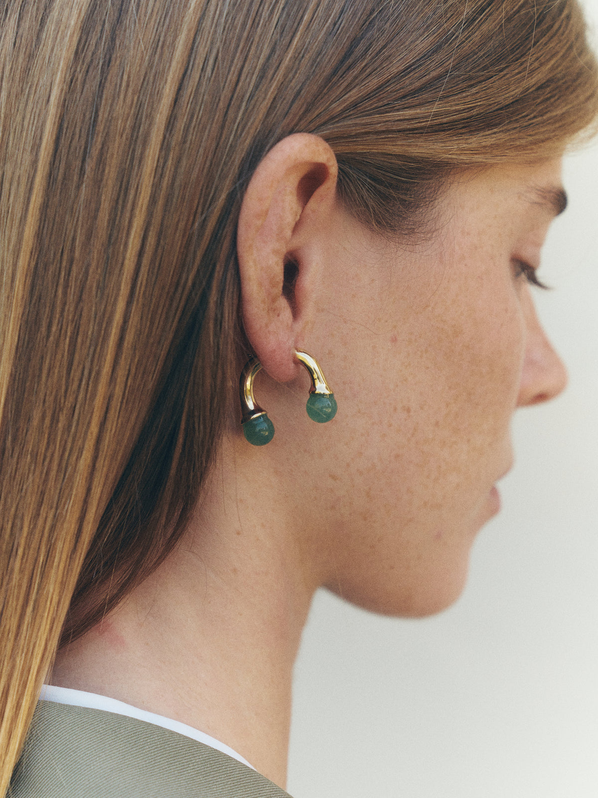Orecchini Lily oro 18kt placcato con avventurina